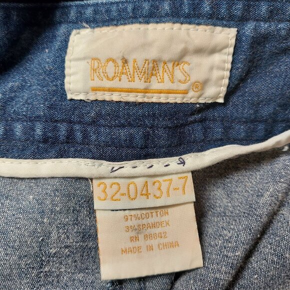 Roamans blue jean Dress size 14p Maxi denim jean fray hem ruffle zip 2 pockets - Picture 7 of 16